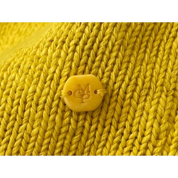 Marc O'Polo Yellow Cotton Linen Slub Knit Long Sleeve Sweater, Size L - Picture 8 of 13